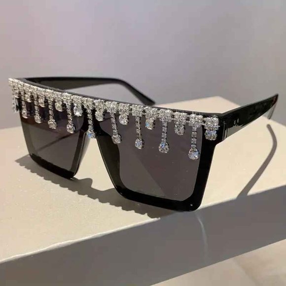 Crystal tassels sparkling sunglasses main image 8